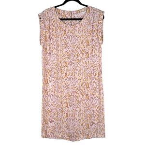 Virginie Castaway Leopard Print Casual Summer Spring Sheath Dress Size Large